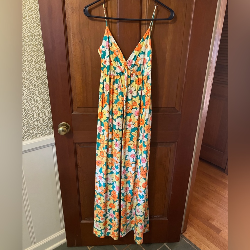 Robert David Morton vintage floral maxi dress with shawl scarf